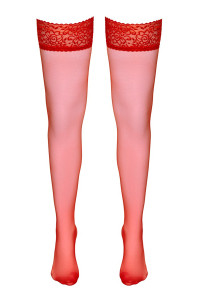 Bas autofixants rouge - Cotelli Legwear