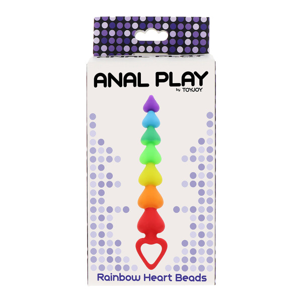 Stimulateur anal Rainbow Heart Beads - Toyjoy