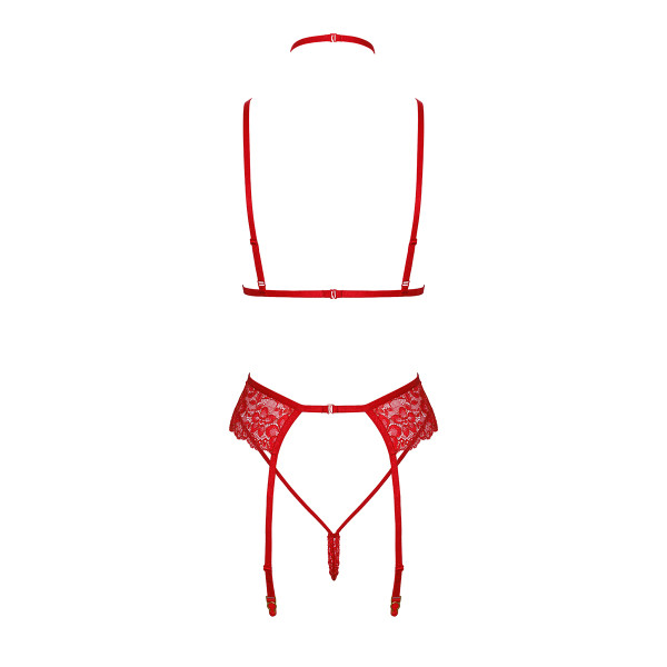 Ensemble 5 pièces Bondage Red Lace Kiss 243 - Kissable