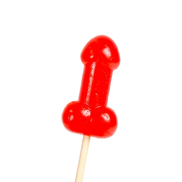 Sucette pénis à la cerise avec effet chauffant épicé