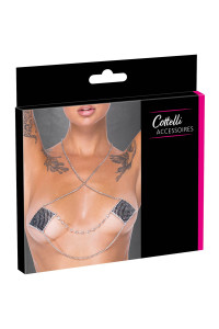 Caches tétons avec chainette de cou - Cotelli Accessoire