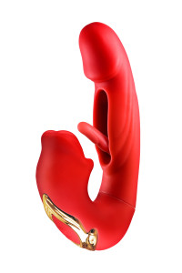 Vibromasseur rabbit 3-en-1 Kissy rouge - Yoba