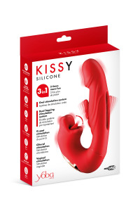 Vibromasseur rabbit 3-en-1 Kissy rouge - Yoba