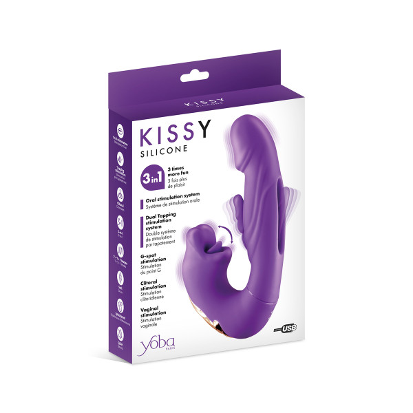 Vibromasseur rabbit 3-en-1 Kissy violet - Yoba