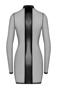 Mini robe tulle et wetlook Crossfire F369 - Noir Handmade