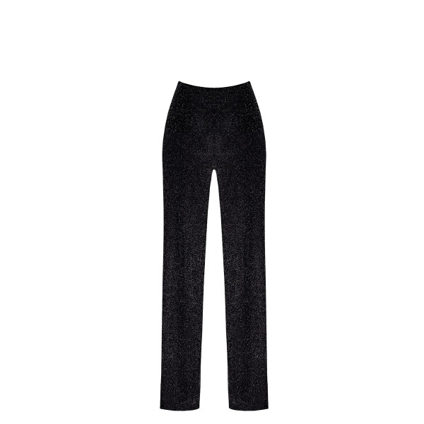 Pantalon en maille pailletée Onyx F374 - Noir Handmade