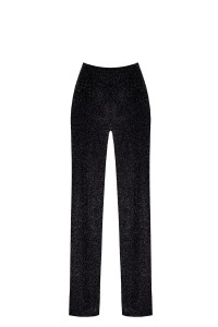 Pantalon en maille pailletée Onyx F374 - Noir Handmade