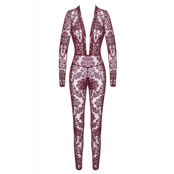 Combinaison en tulle floqué Kink Royal F382 - Noir Handmade