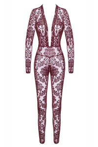 Combinaison en tulle floqué Kink Royal F382 - Noir Handmade