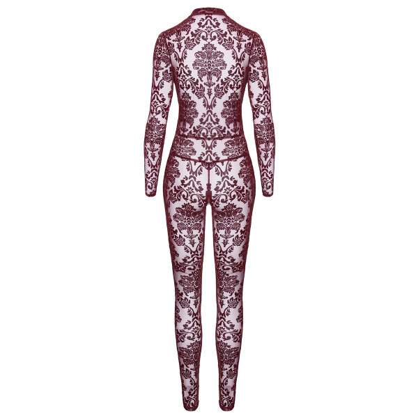 Combinaison en tulle floqué Kink Royal F382 - Noir Handmade