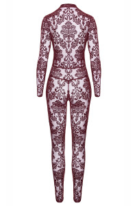 Combinaison en tulle floqué Kink Royal F382 - Noir Handmade