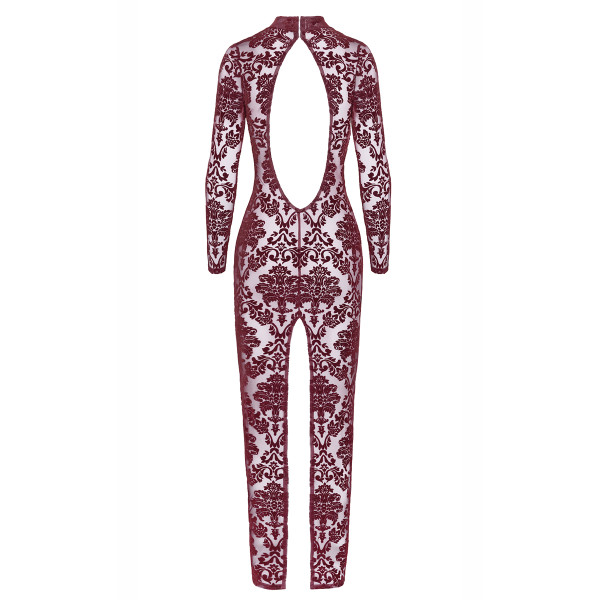 Robe fendue en tulle floqué Kink Royal F383 - Noir Handmade