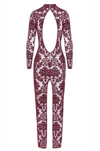 Robe fendue en tulle floqué Kink Royal F383 - Noir Handmade