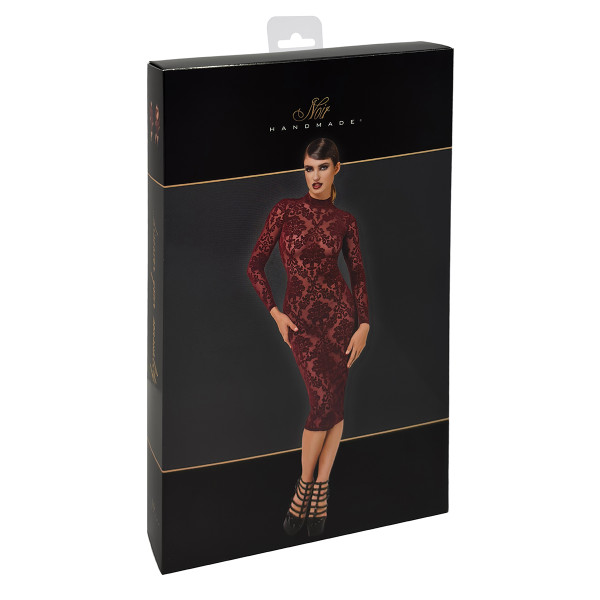 Robe fourreau en tulle floqué Kink Royal F384 - Noir Handmade