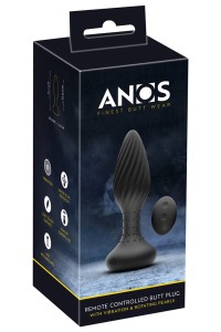 Plug anal vibrant et rotatif télécommandé - Anos