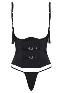 Ensemble corset seins nus noir - Cottelli PARTY 