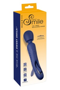 Vibro Wand réversible avec langue vibrante - Sweet Smile