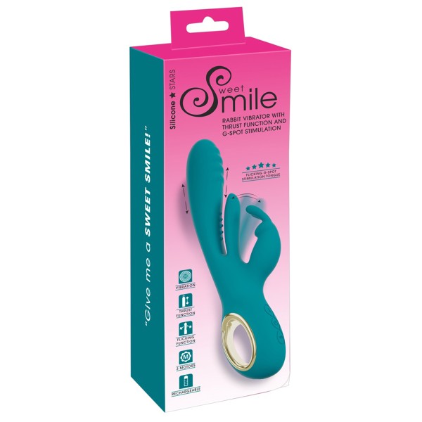 Vibro Rabbit avec va-et-vient et stimulation point G - Sweet Smile