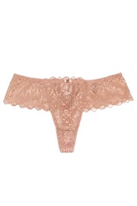 String dentelle dos lacé Rose - Litolu Lingerie