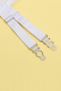 Porte-jarretelles et string Blanc - Litolu Lingerie