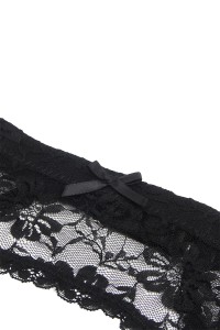 Porte-jarretelles et string Noir - Litolu Lingerie