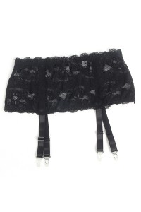 Porte-jarretelles dentelle large Noir - Litolu Lingerie