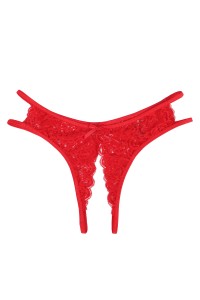 String ouvert dentelle Rouge - Litolu Lingerie