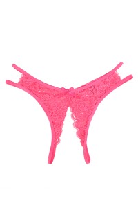 String ouvert dentelle Rose - Litolu Lingerie