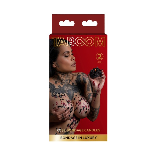 Set 2 bougies rose Bondage - Taboom