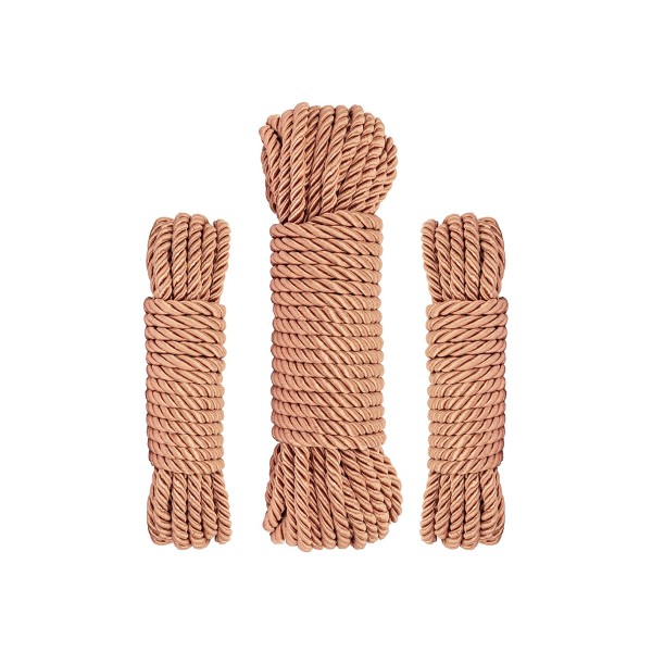 Coffret 3 cordes de bondage Premium - Rosy Gold
