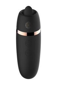 Stimulateur 2 en 1 avec langue vibrante - Rosy Gold