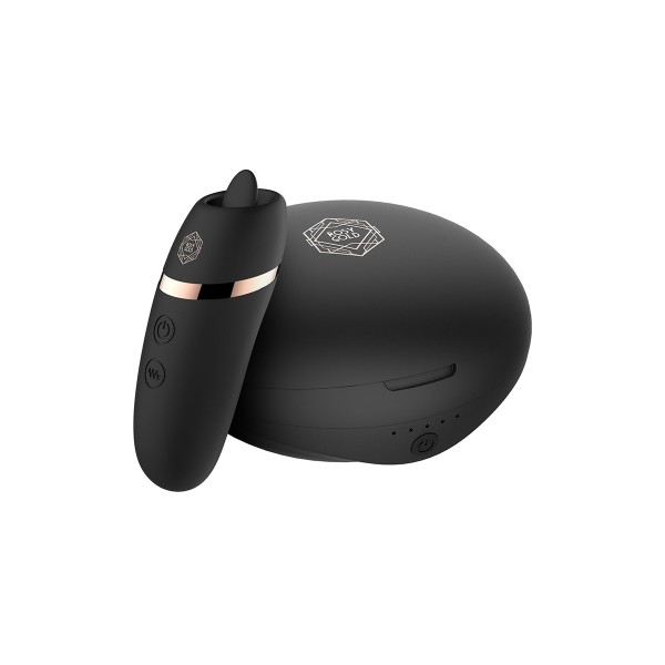 Stimulateur 2 en 1 avec langue vibrante - Rosy Gold