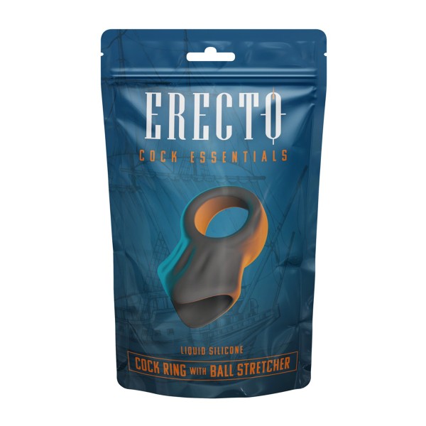 Cock Ring avec Ball Stretcher liquid silicone - Erecto 