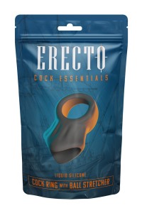 Cock Ring avec Ball Stretcher liquid silicone - Erecto 
