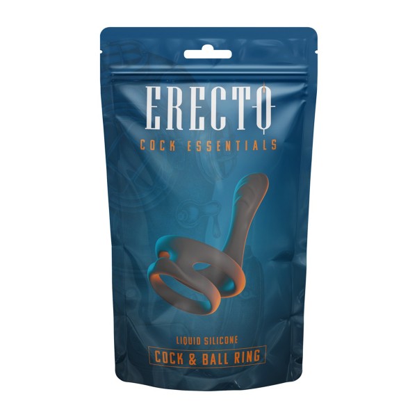 Cock & Ball Ring liquid silicone avec écarteur de périnée - Erecto