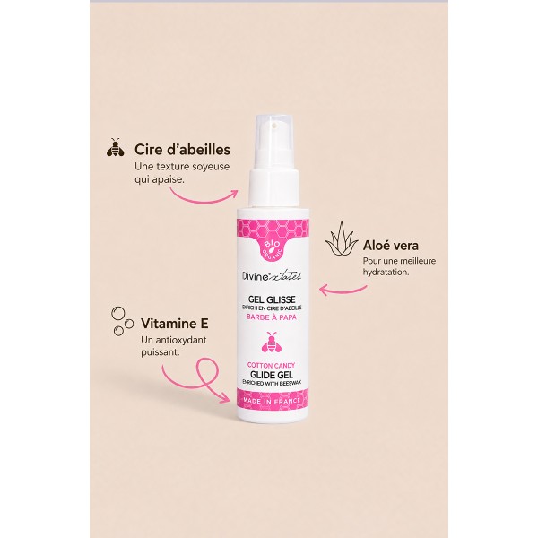 Lubrifiant Bio Barbe à papa 100ml - Divinexstases