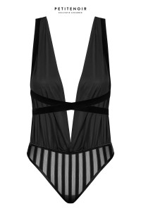Body fendu tulle et rayures