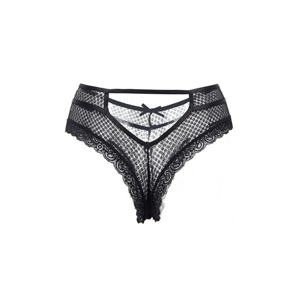 Tanga noir dentelle - Paris Hollywood