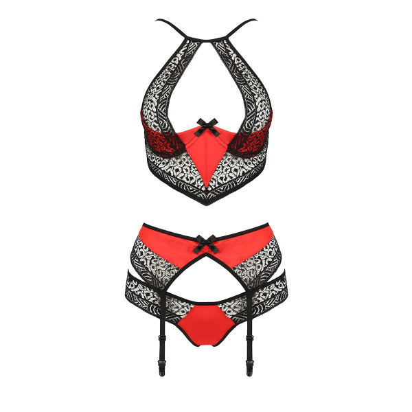Ensemble à jarretelles Scarlet rouge - Passion