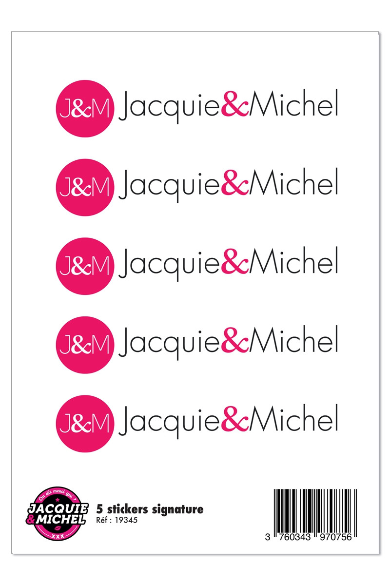 5 stickers Jacquie et Michel signature