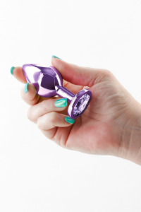 Plug bijou aluminium chromé violet M