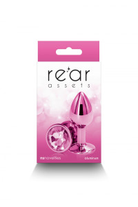 Plug bijou aluminium chromé rose S